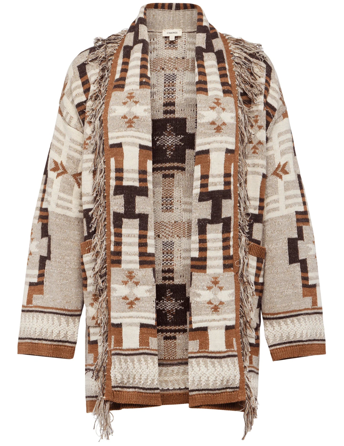 L'agence Jair Jacquard Fringe Cardigan
