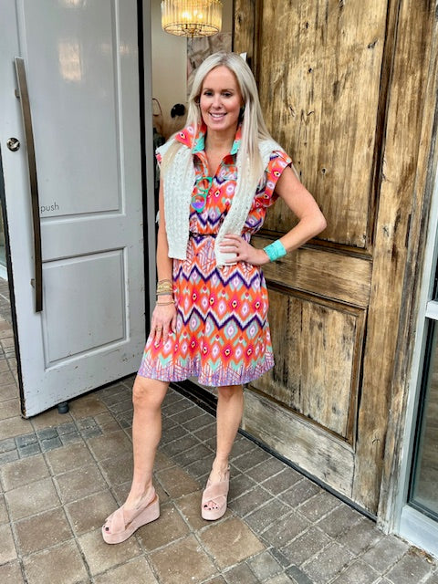 zigzag design dress Zigzag Knit Dress - D.Exterior