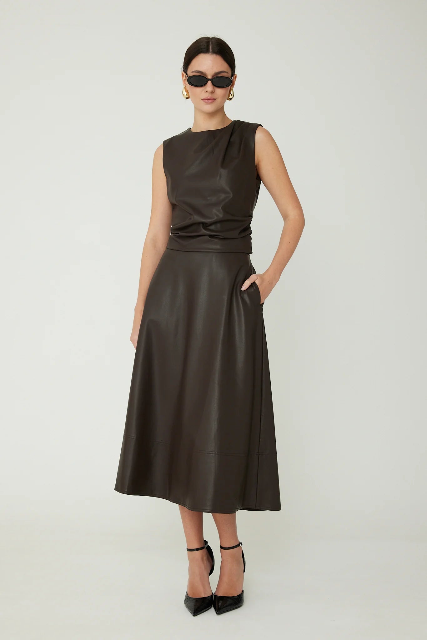 JS71 Laurent Vegan Leather Skirt