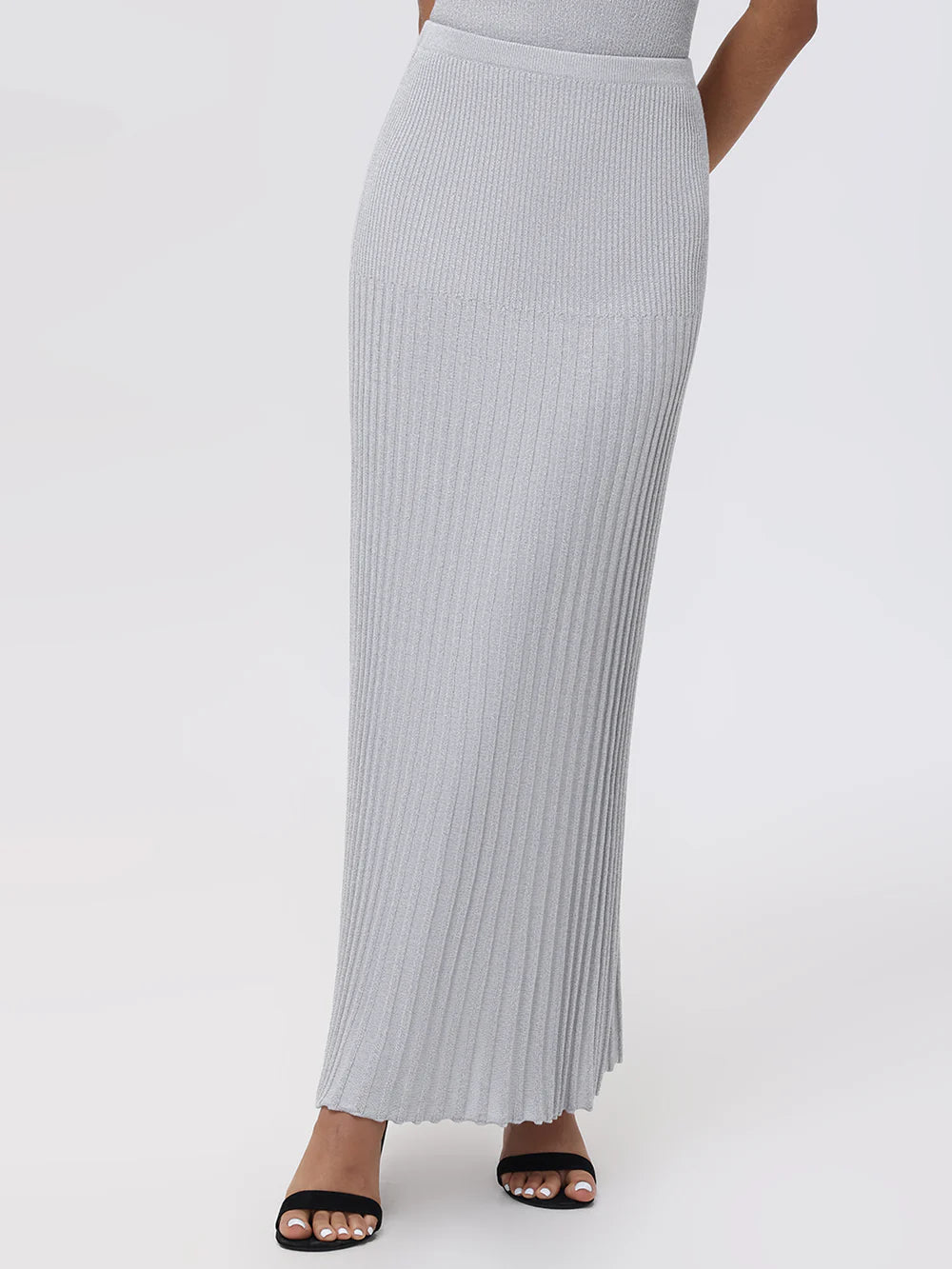 525 Eloise Lurex Pleated Skirt