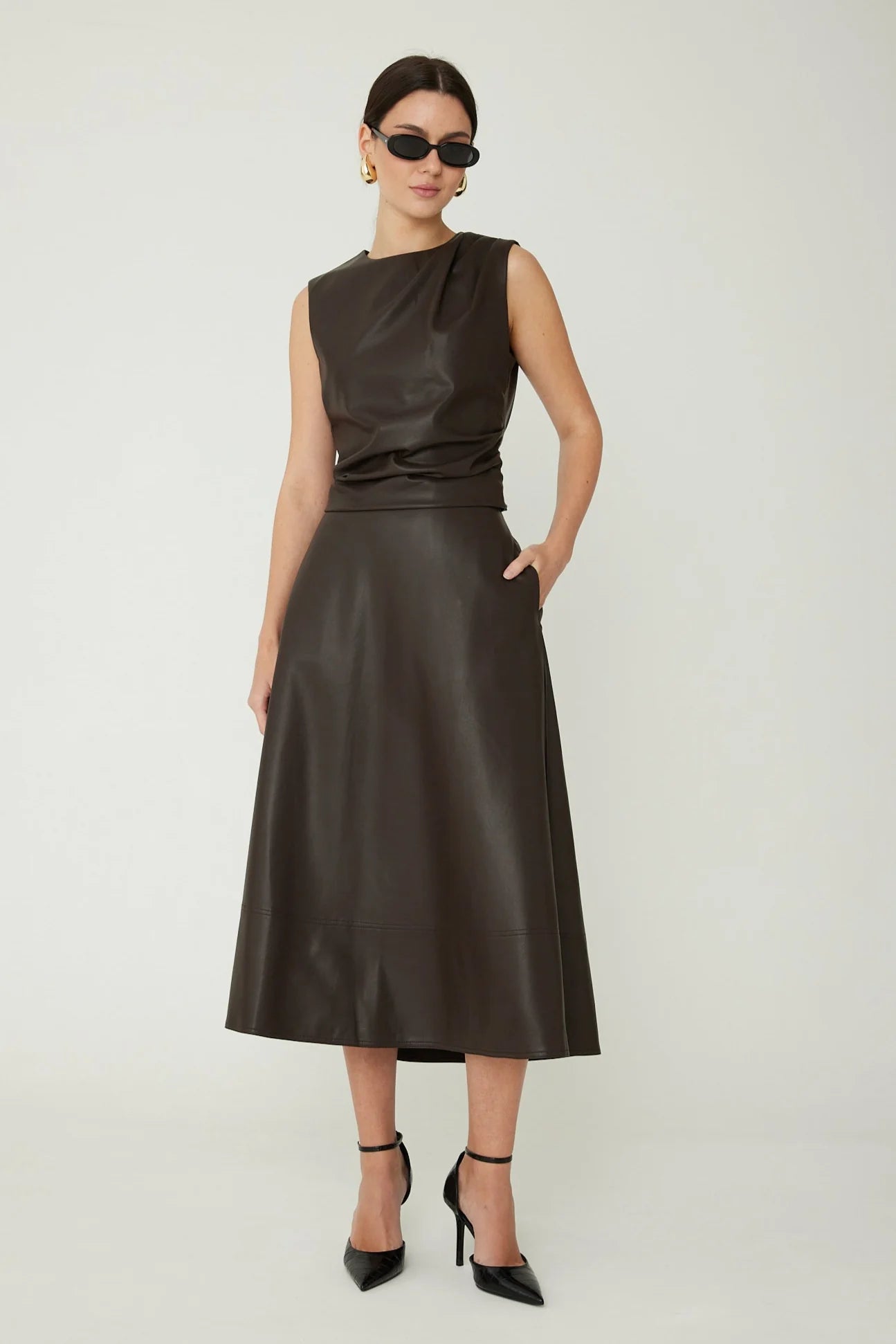 JS71 Mina Vegan Leather Top