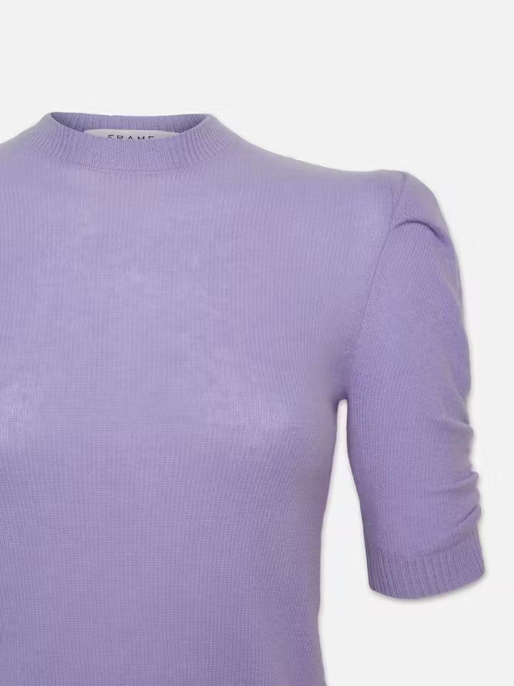 Frame Ruched Sleeve Cashmere Sweater