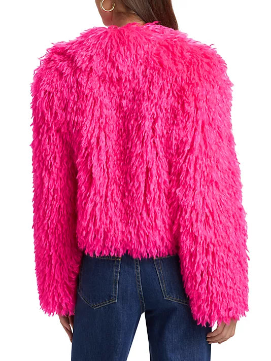 L'agence Davy Crop Faux Fur Jacket