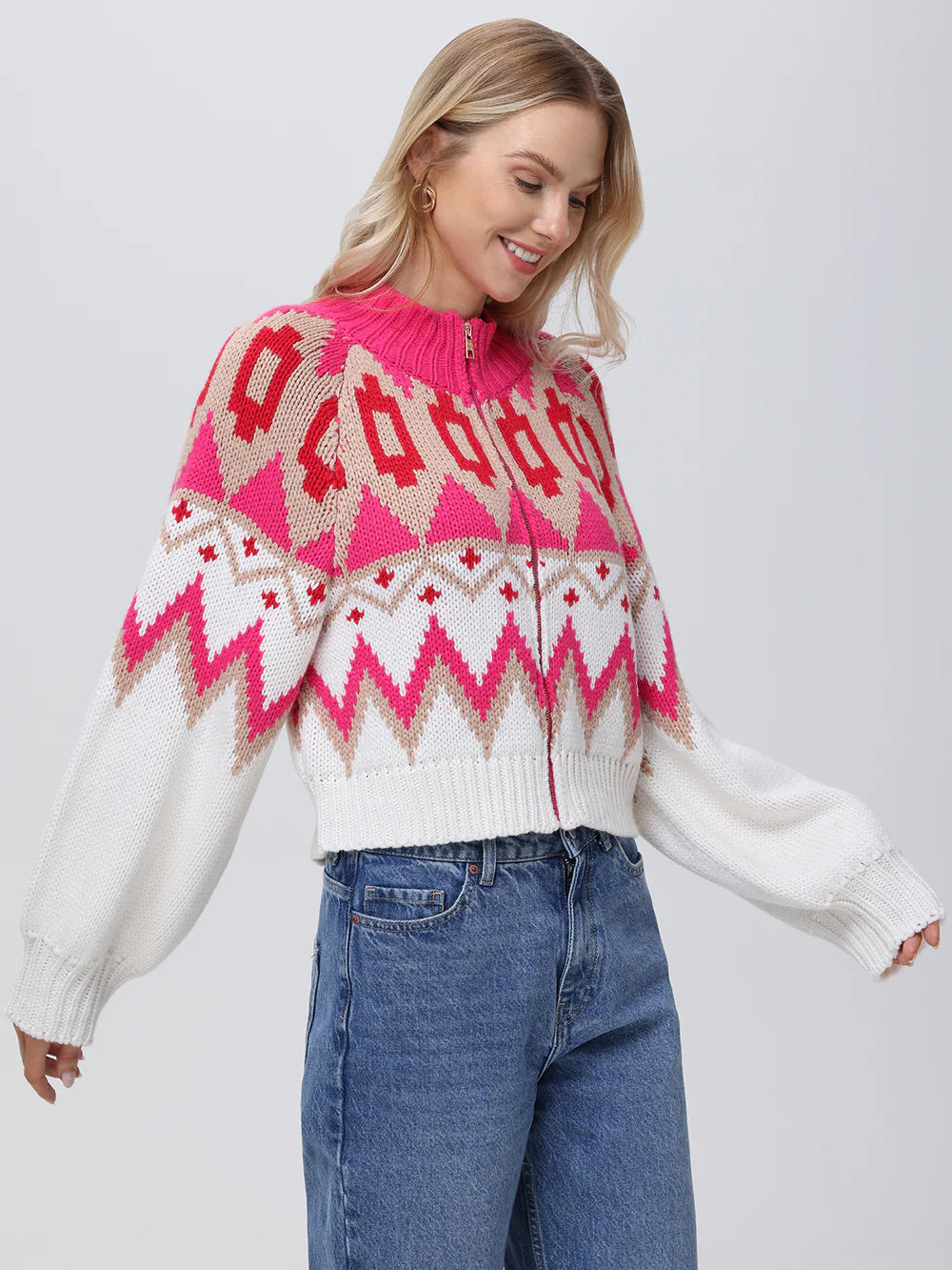 525 Victoira Fair Isle Bomber Jacket