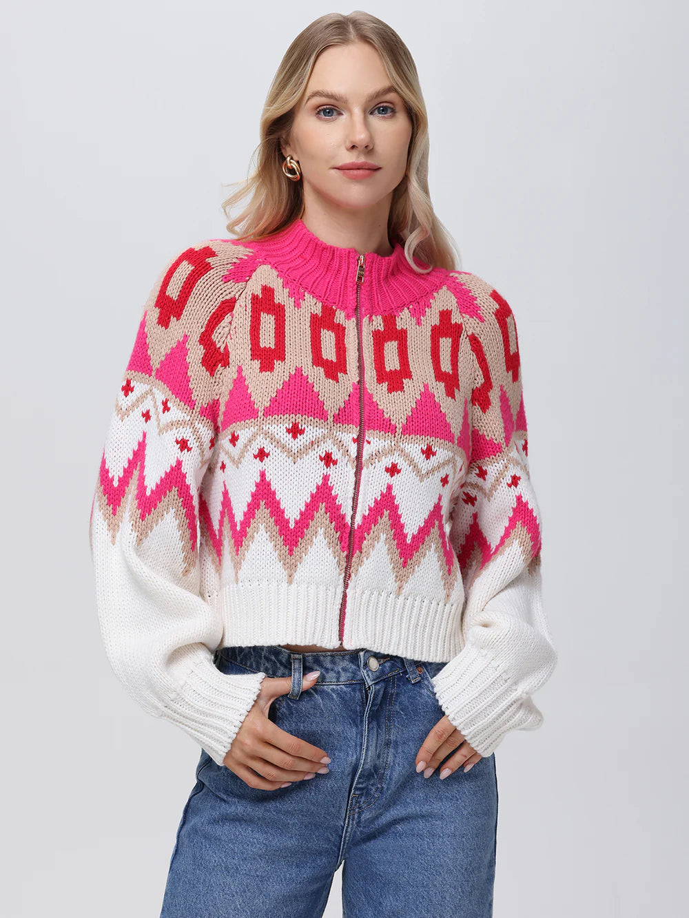 525 Victoira Fair Isle Bomber Jacket