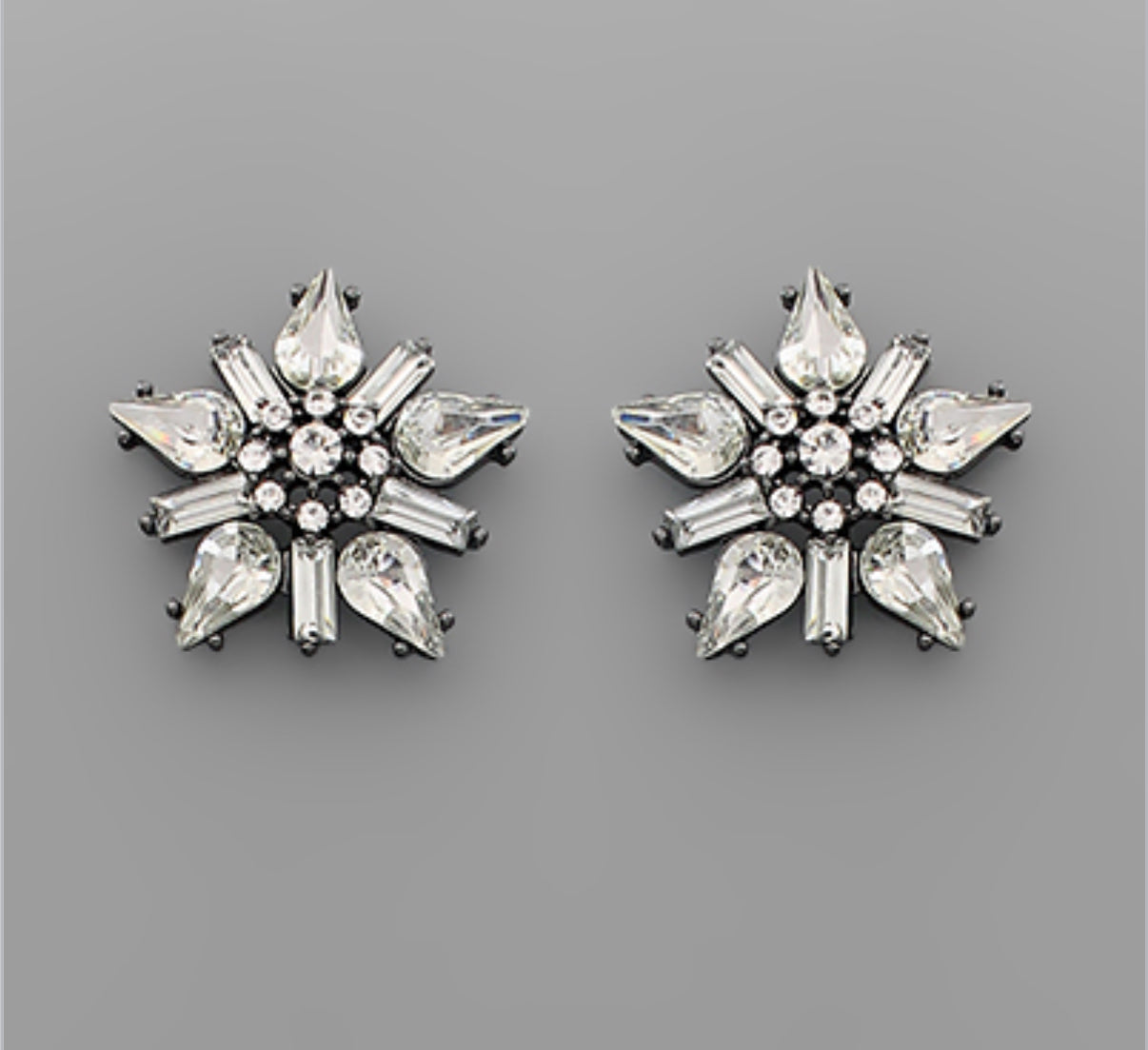 Crystal Flower Stud Earring