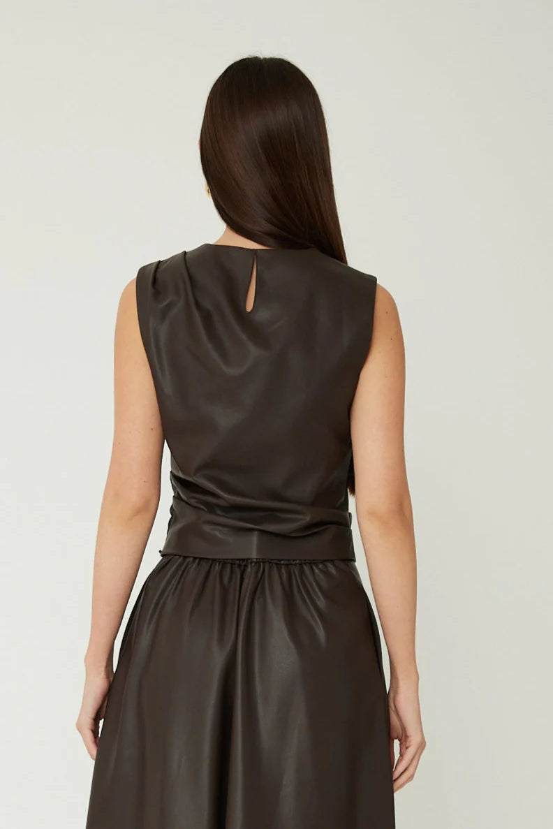 JS71 Mina Vegan Leather Top