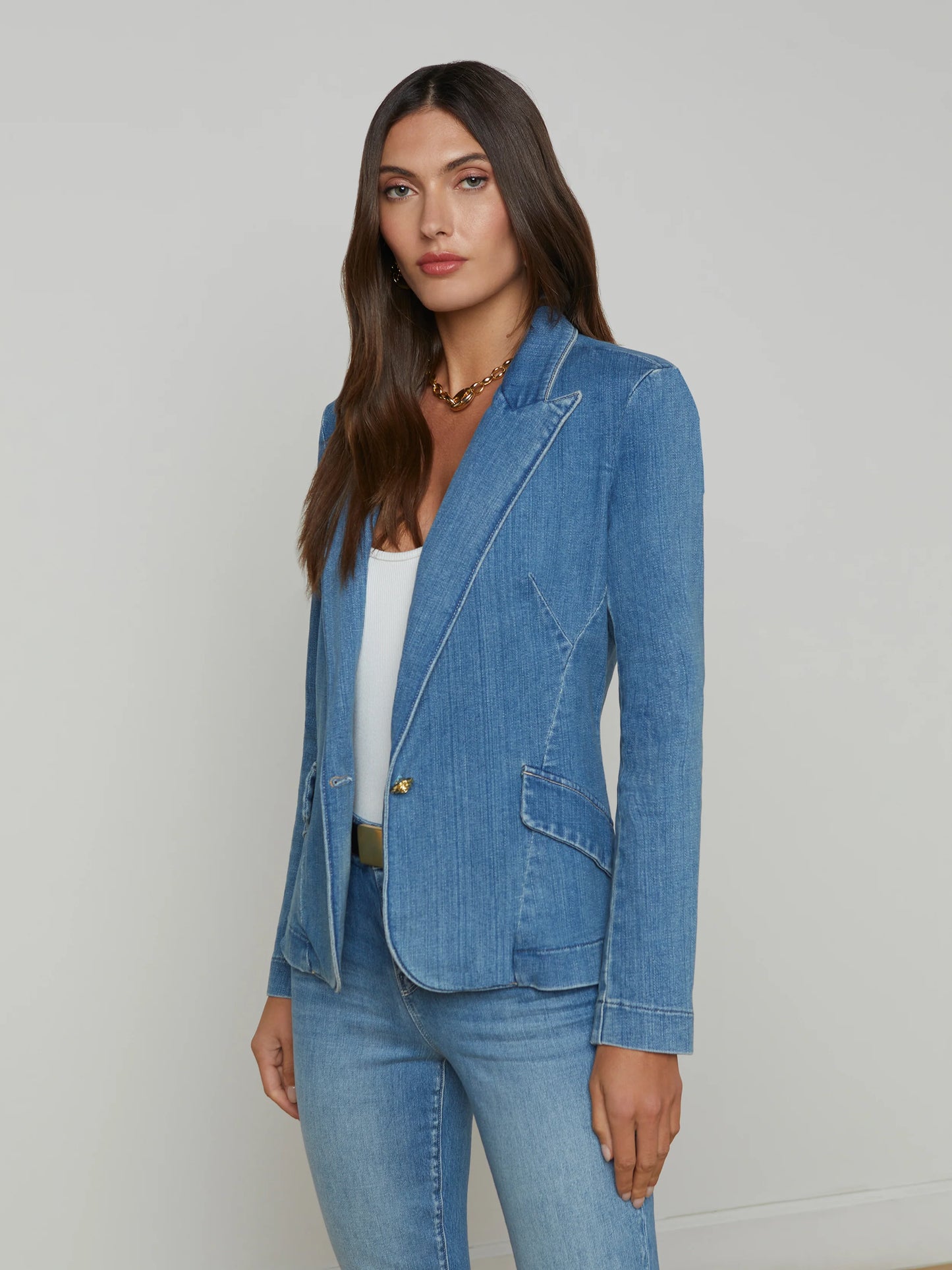 L'agence Baldwin Denim Blazer