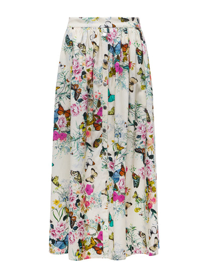 L'Agence Seina Print Midi Skirt