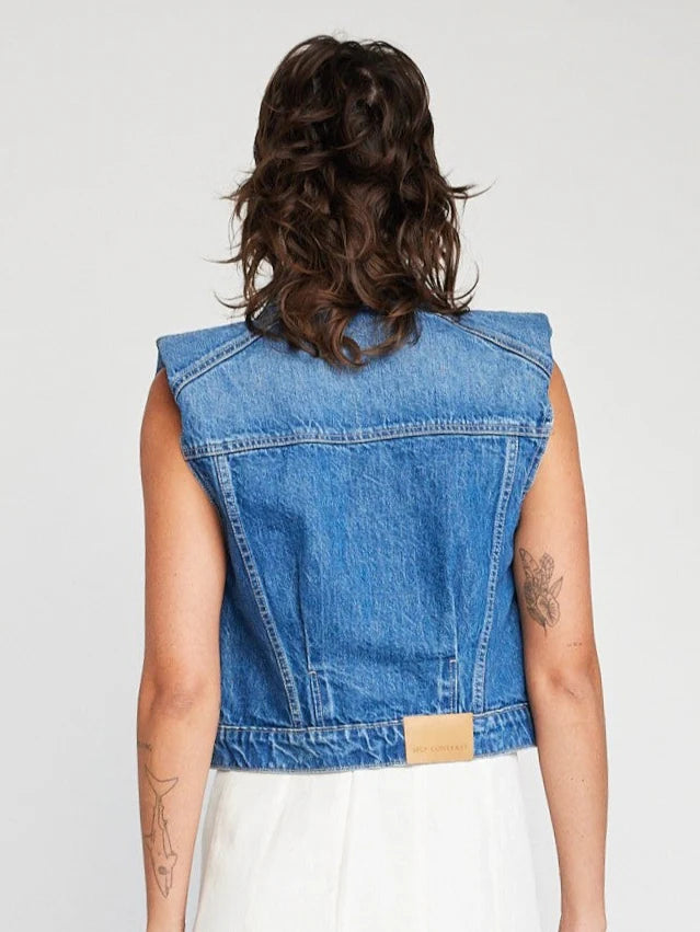 Self Contrast Arizona Crop Slim Vest
