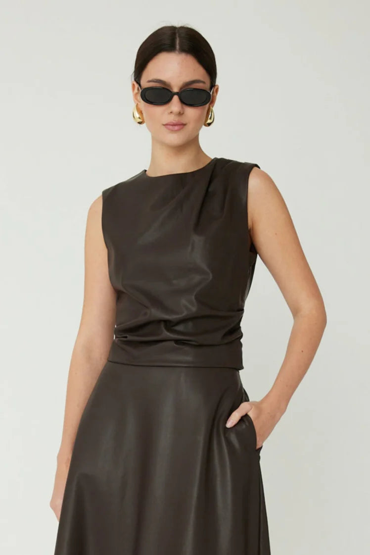 JS71 Mina Vegan Leather Top