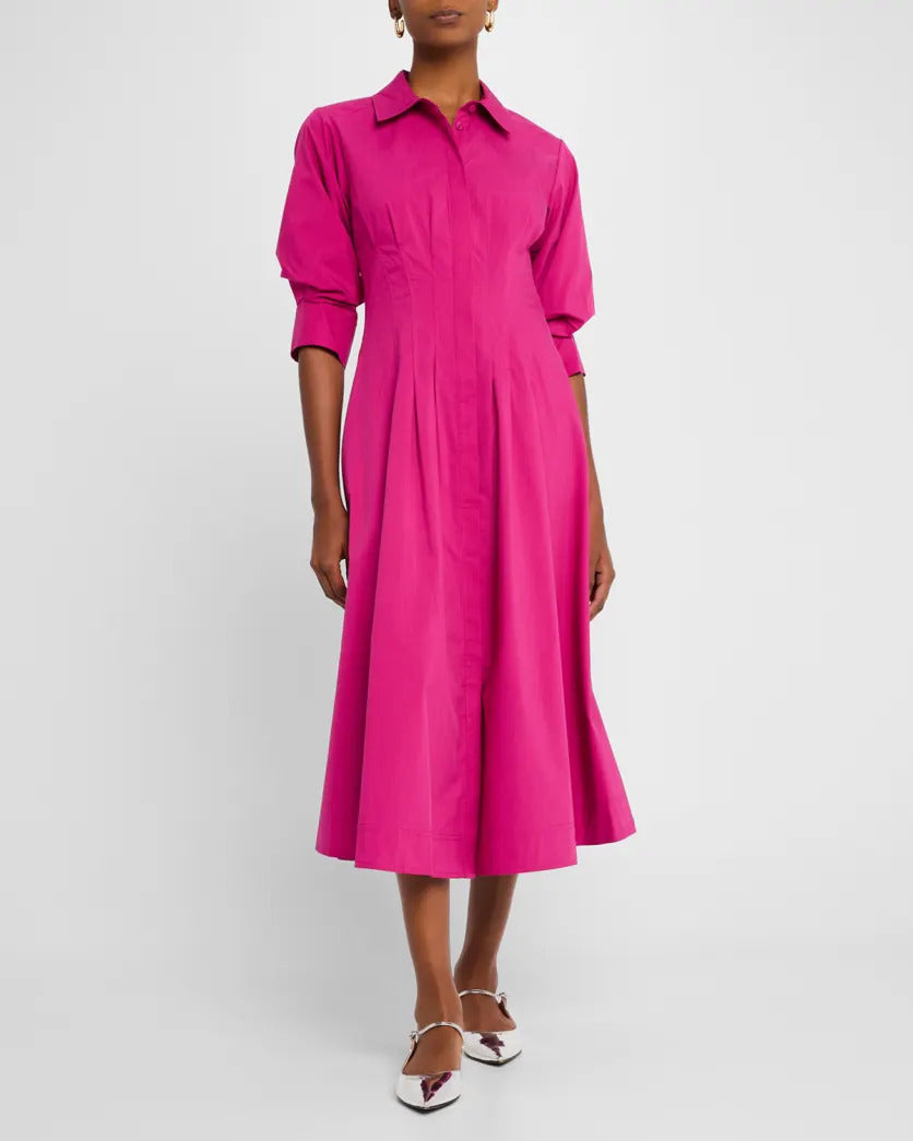 Simkhai Jazz Pinktuck Midi Dress