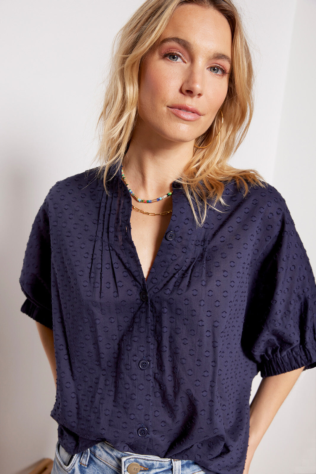 Emerson Fry Mandarin Collar Top