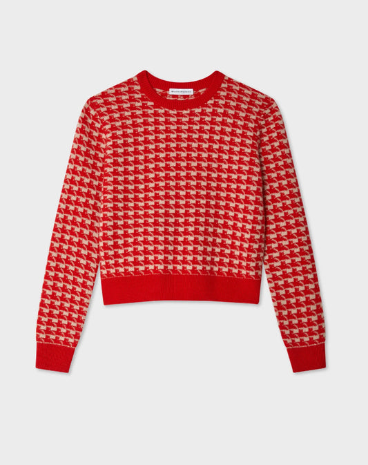 White + Warren Cashmere Gingham Crew Sweater