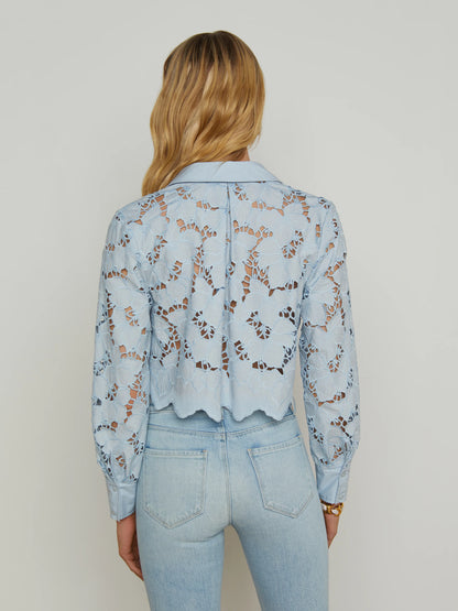L'Agence Seychelle Crop Button Down