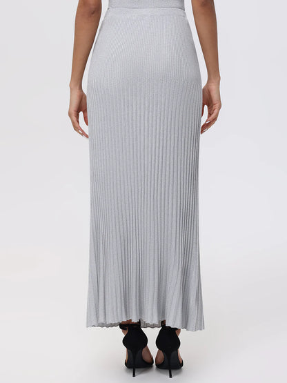 525 Eloise Lurex Pleated Skirt