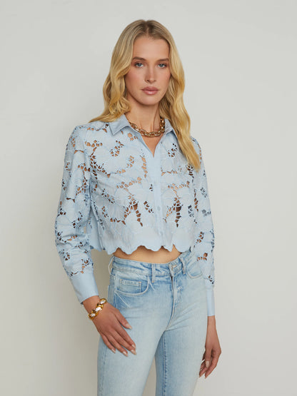 L'Agence Seychelle Crop Button Down