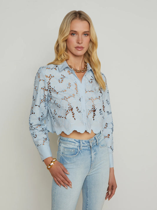 L'Agence Seychelle Crop Button Down