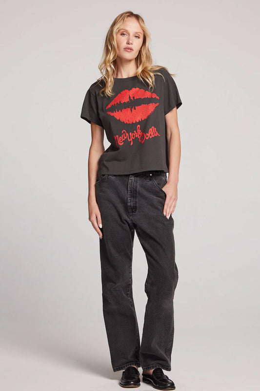 Chaser New York Dolls Lips Skyline Tee