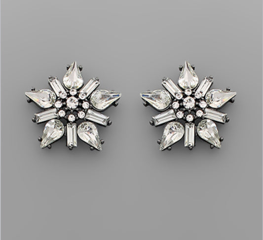 Crystal Flower Stud Earring